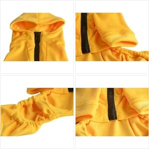 Dog Pajamas Pet Jumpsuits PJS for All Seasons, Velvet Dog Hoodies 4 Legs